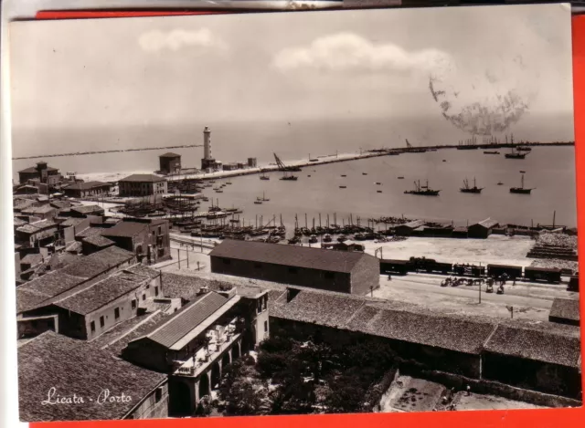 Cartolina  Licata B/N  Viaggiata 1952   Il Porto