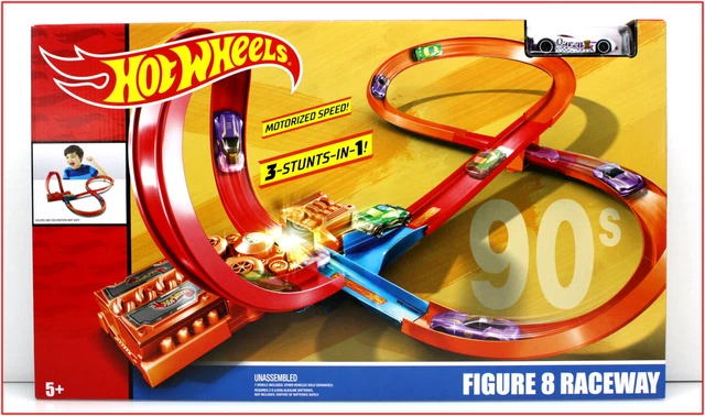 HOT WHEELS RETRO FIGURE 8 RACEWAY Track Set MOTORIZED Speed