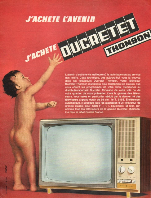 Publicité Advertising 1966  DUCRETET THOMSON  téléviseur 59 cm le T 5153  ..