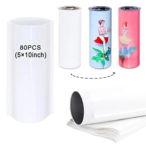 Shrink Wrap for Sublimation Tumblers, 80 Pcs, 5X10 Inch