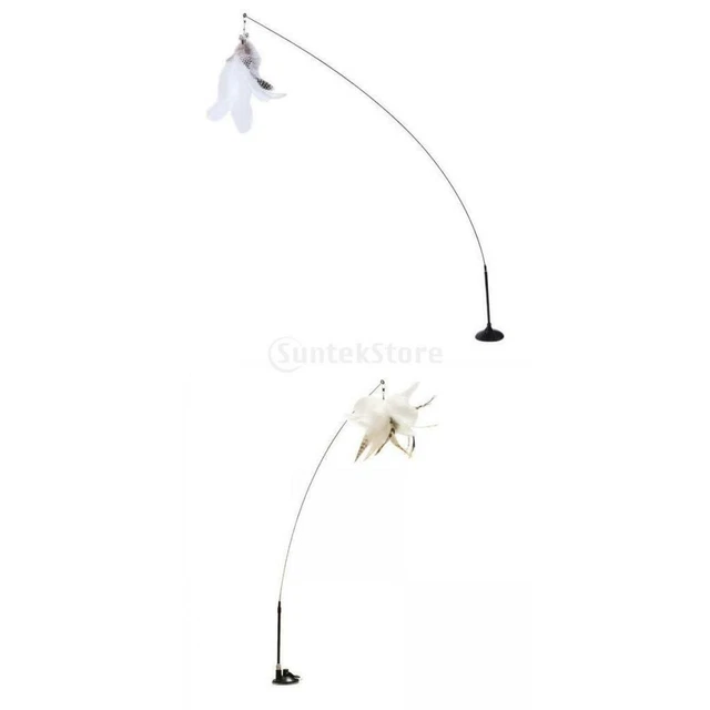 Lot de 2 plumes de jouets interactifs amusants pour chat pour attraper un animal