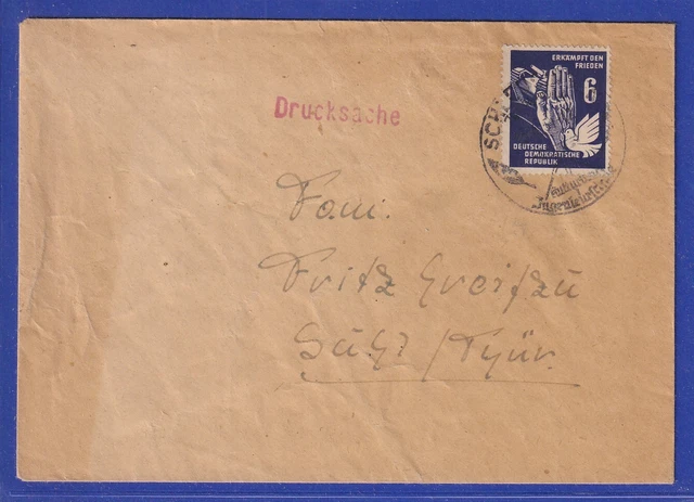 DDR 1950 Frieden 6Pfg Mi.-Nr. 276 EF auf Drucksache