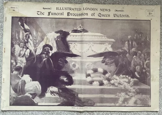 *RARE* QUEEN VICTORIA FUNERAL Double size Illustrated London News 7/2/1901