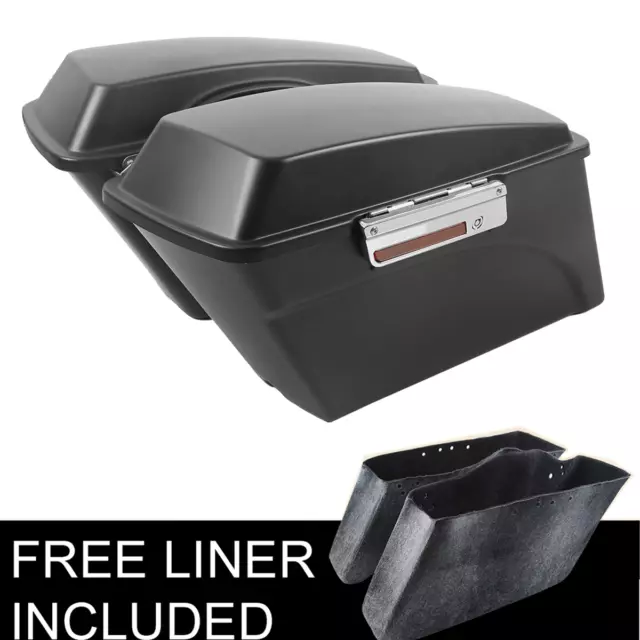Matte Black Hard Saddlebags w/ Lid Latch Keys Fit For Harley Touring FL 94-13