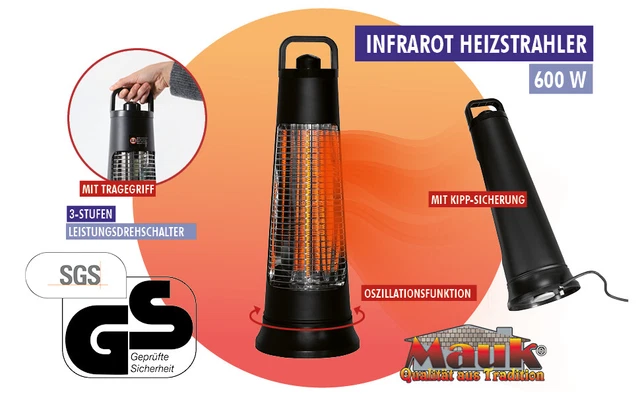 MAUK Karbonfaser Standheizgerät Terrassenheizung Heizgerät Heizstrahler Heizer