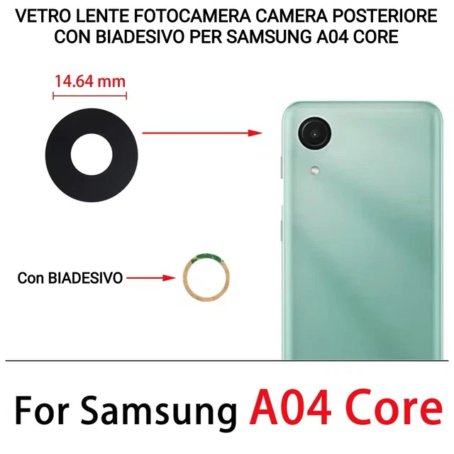 VETRO LENTE FOTOCAMERA Camera Posteriore Con Biadesivo Per Samsung A04 ...