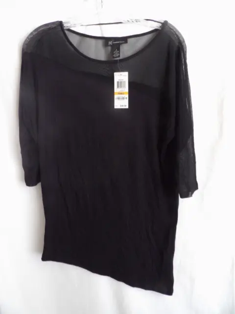 Inc International Concepts Boat-Neck Top Black Size Small NWT