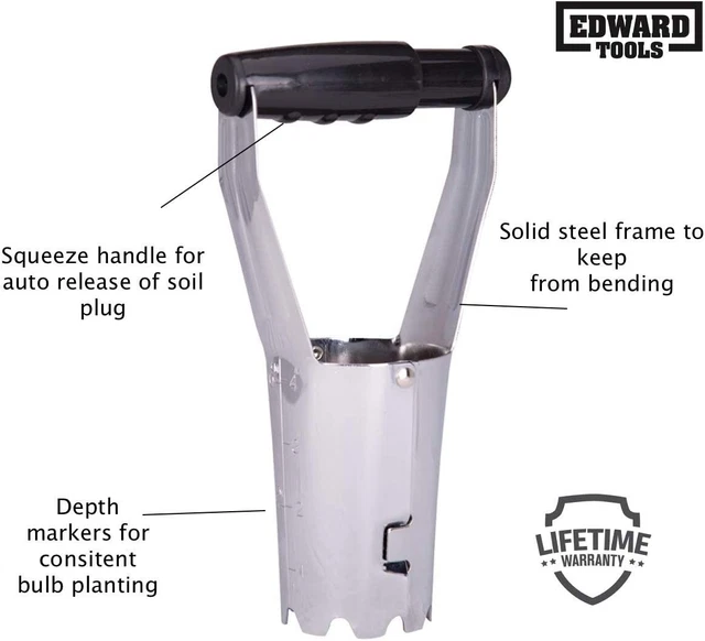 Bulb Planter with Automatic Soil Release & Depth Marker - Lifetime Warranty