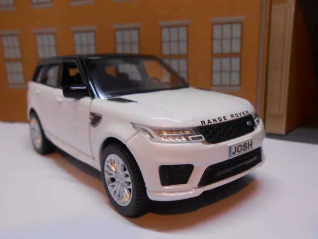 PERSONALISED PLATES RANGE ROVER SPORT Model Toy Car boy girl dad Birthday BOXED