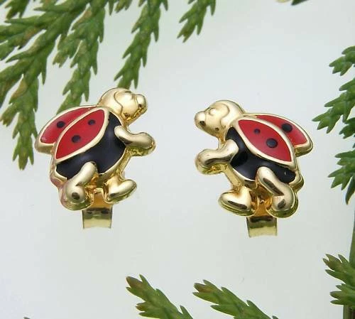 Boucles D'Oreilles Enfants Prise Cœur Diamant. 333 Or Massif or Jaune Boucles D'Oreilles Enfants Prise Cœur Diamant. 333 Or Massif or Jaune