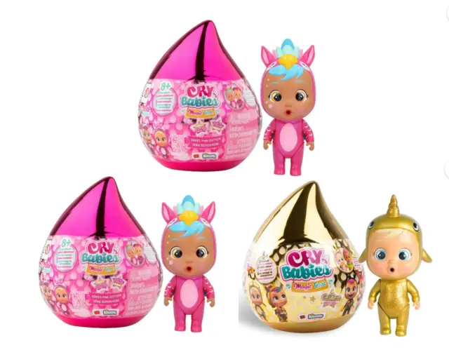 Cry Babies Magic Tears Golden and Pink Edition Capsules  3-Pack