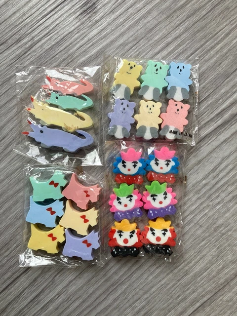9) VINTAGE 90S Erasers Rubbers - Very Cute Vintage Mini Erasers, Dogs ...
