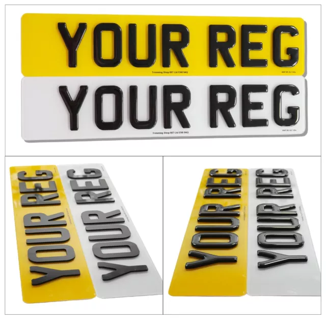 Car Registration PREMIUM Number Plates - STANDARD/3D GEL/4D/5D - FRONT/REAR/PAIR