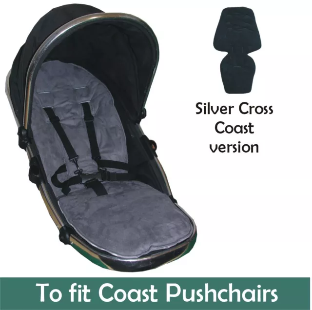 Jillyraff Padded  Seat Liner to fit SX Coast pushchairs in Grey Suedette