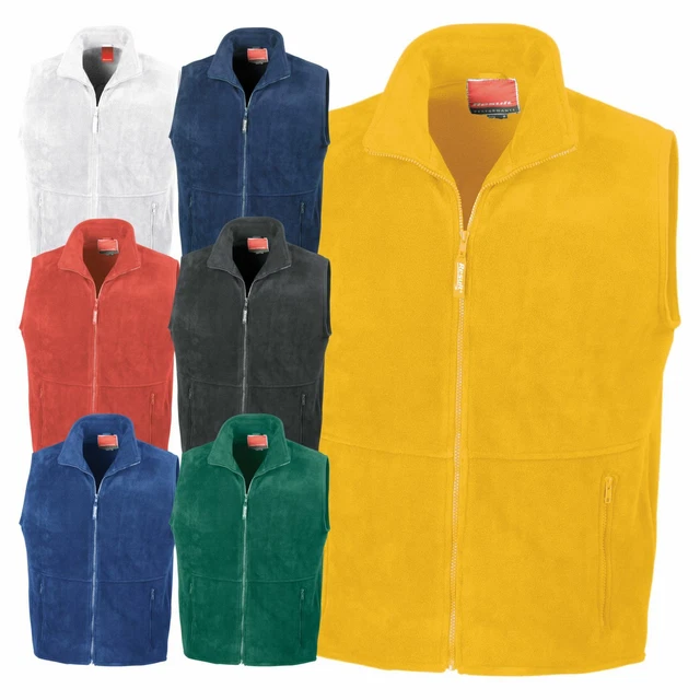 Result Mens Polar Therm Fleece Bodywarmer Full Zip Up Work Wear Casual Gilet NEW
