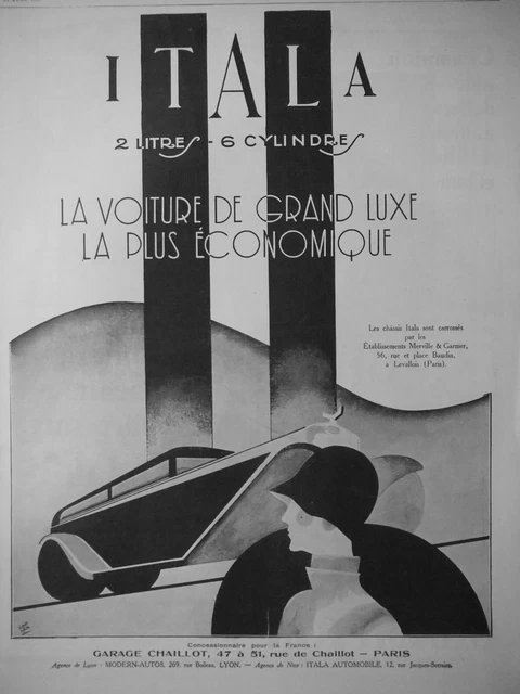 Publicité Presse Originale 1929 - Delage 6 Cylindres, Auto Vintage, Noir Et Blanc
