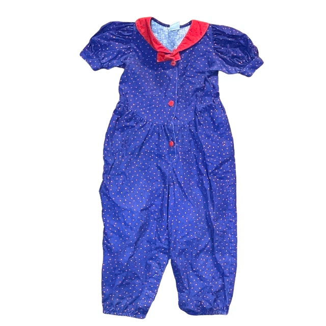 OshKosh B'Gosh Vintage 80s Size 3T Bubble Romper Jumpsuit Patriotic Made in USA