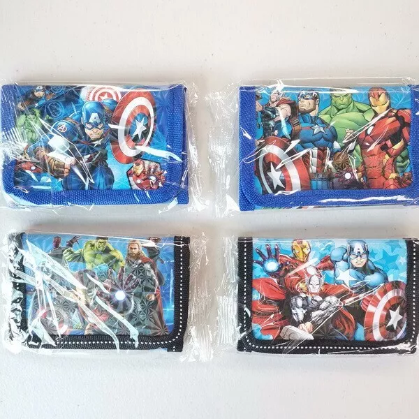 12pc Wholesale Bulk Lots Kids Boys Avengers Purse Wallet Tri-Fold Mixed