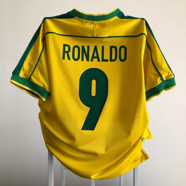 Maillot Brésil 1998 2000 RONALDO #9 Brasil Brazil Jersey NWT XL