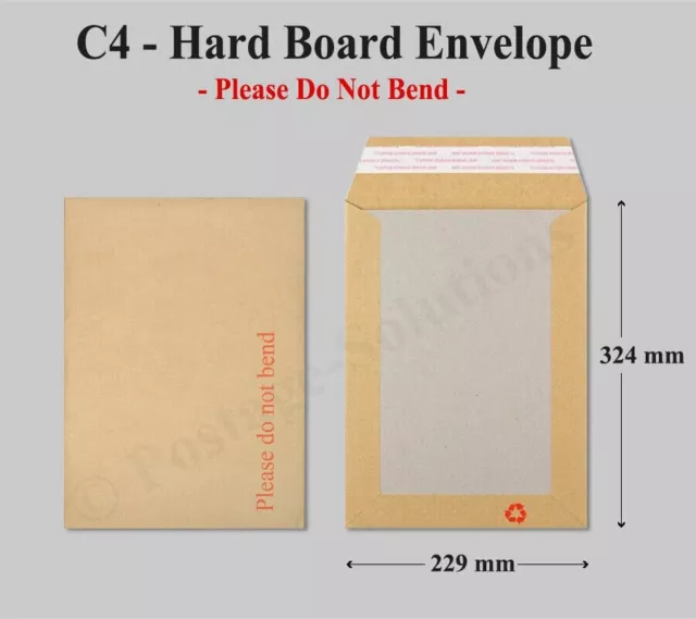 5 x Board Backed Envelopes Hard Please do not bend  A4