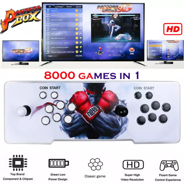 18S PRO 10000 Games In 1 Pandora Box Video Games HD 3D Games 2Players