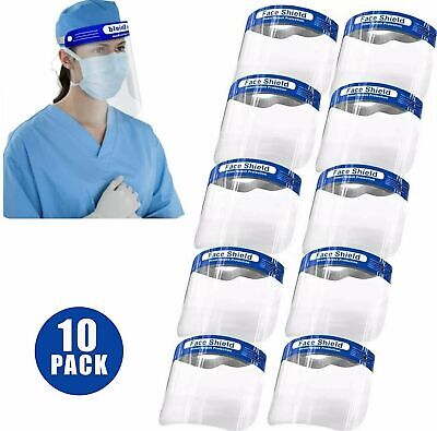 10PCS Safety Full Face Shield Reusable Protection Cover Face Eye Cashier Helmet