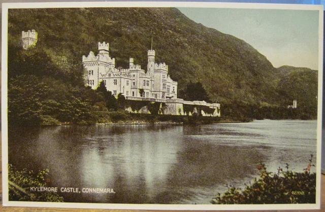 Irish Postcard KYLEMORE CASTLE Abbey Co Galway Connemara Ireland Valentine Carbo