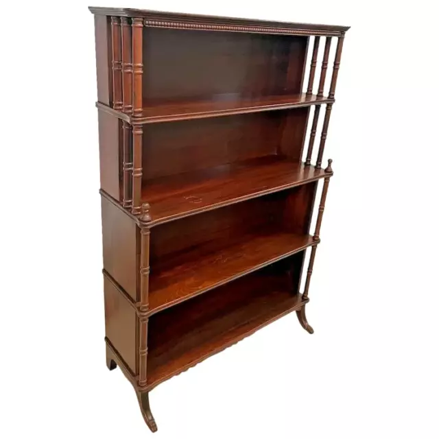 Mahogany Bookcase Etagere Hand crafted Five shelves Chippendale Style Claw feet