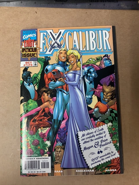 🔑EXCALIBUR #125 MARVEL COMICS Oct 1998 LAST ISSUE SERIES WEDDING ISSUE