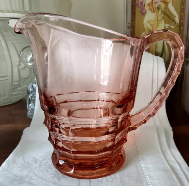 Broc  Pichet Carafe En Verre Rose