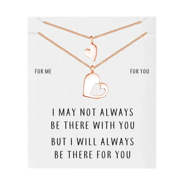 Rose Gold Plated For Me For You Piece of My Heart Necklace Set by Philip Jones