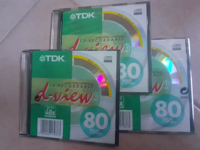 TDK d-view cd-r 3 CD nuovi sigillati 80 min / 700mb