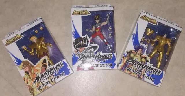 3 Figurine Les Chevaliers du Zodiaque saint Seiya Pégase Saga Gémo Shaka Vierge