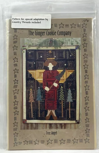 NUEVO 1997 Ginger Cookie Co Tree Angel 104 edredón patrón de costura 40x54 vintage 10100