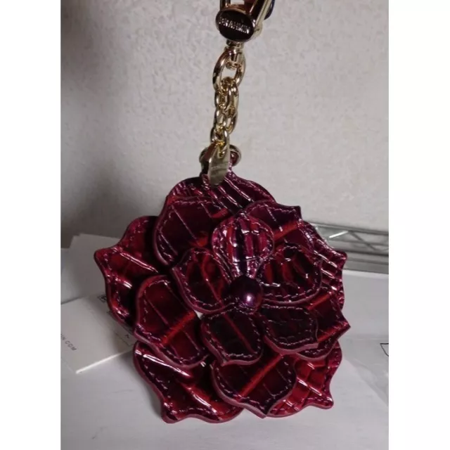 Brahmin Ruby Ombre Magnolia Keyring Mel Leather Clip On NWT 40th Anniversary 2