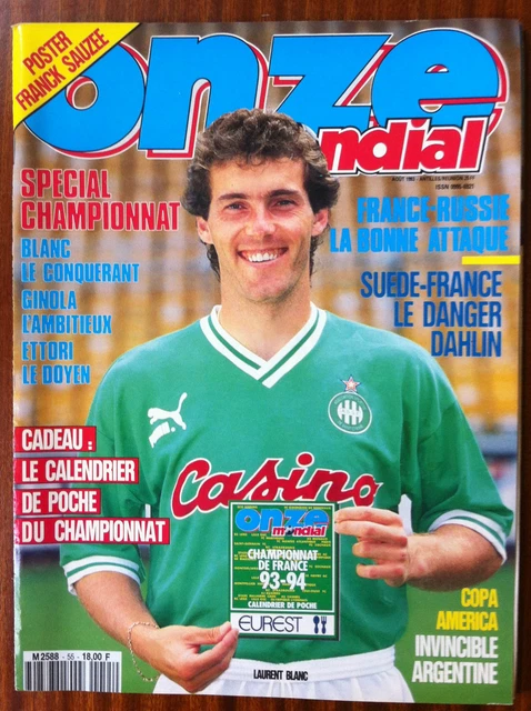 Onze Mondial N°62 - Mars 1994 - David Ginola - Italie-France - Spécial Coupes D'Europe