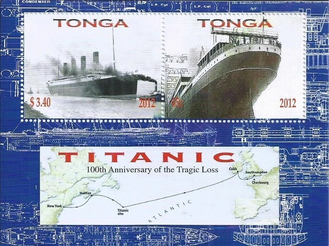 Tonga 2012 Block 53 Titanic 100. Jahrestag des tragischen Verlusts