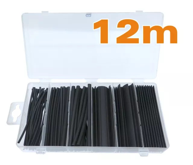 995N4# 120pcs/set Heat Shrink Tube Assortiment kits 12m black + box