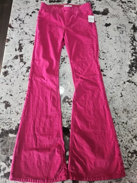 Free People Jayde High Rise Flare Corduroy Pants Size 29 in Brooding Magenta New