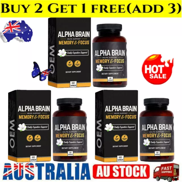 Alpha Brain Memory & Focus 60 Capsules Supplement for Men & Women.