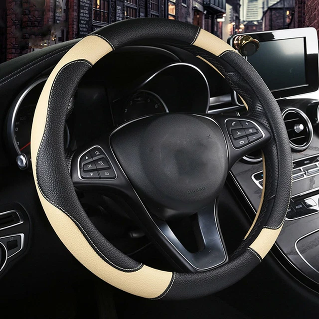 38cm PU Leather Car Sport Steering Wheel Booster Cover Environmental Non-Slip