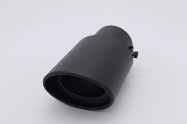 Universal Car Rear Oval Shaped BLACK Exhaust Muffler Tail Pipe End Stainless