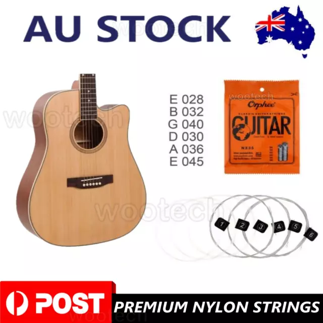 Nylon Guitar Strings 6pcs Acoustic Classical Orphee Premium Universal 28-45 AU