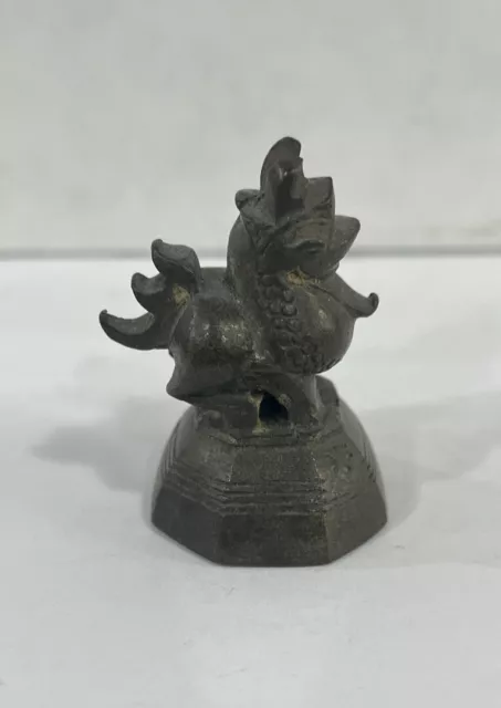 Vintage Dragon Rooster Duck Asia Antique Opium Weight  Bronze China 2.9 OZ