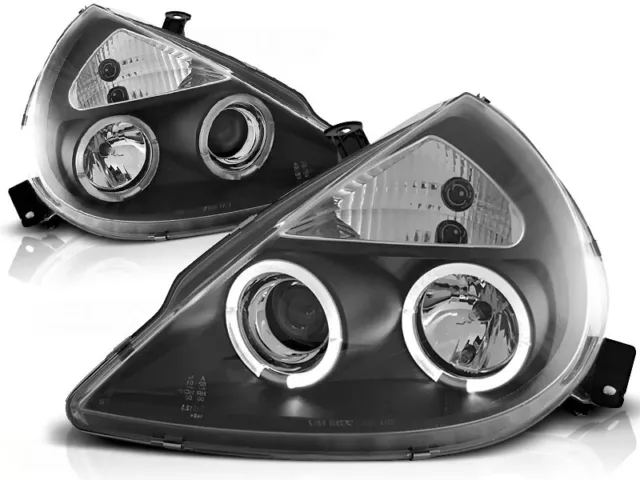 Angel Eyes Scheinwerfer Set für Ford Ka BJ 11/96-08 Klar/Schwarz