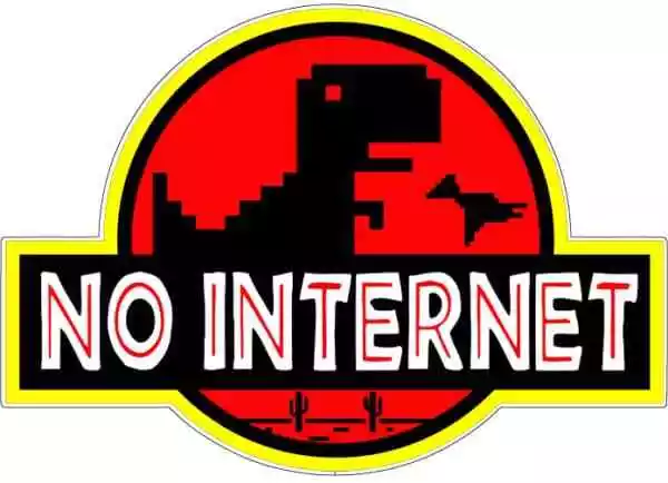 NO INTERNET SIGN Jurassic Park Dinosaur Movie Warning vinyl sticker  Decal