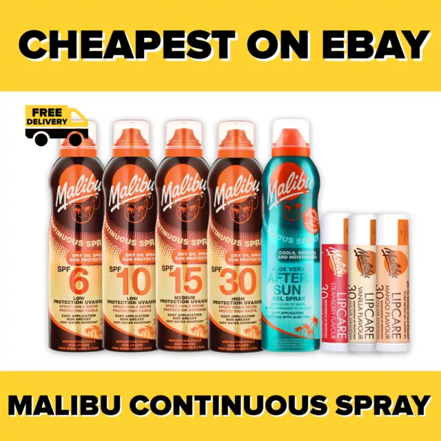 Malibu Continuous Dry Oil Sprays 175ml, Malibu Continuous Lotion Oil Spray 175ml