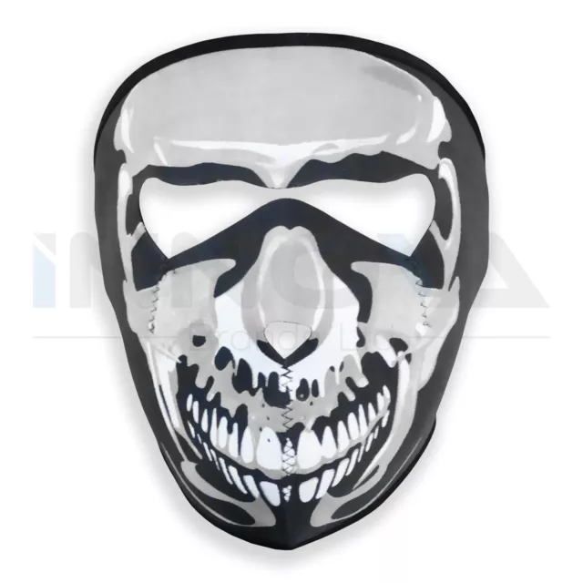 Neoprene Skeleton Full Face Skull Mask Reversible Motorcycle Motor Bike Ski Quad