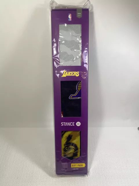 3 SOCK NBA NEW STANCE x KOBE BRYANT x UNCOMMON THREADS MAMBA LAKERS LRG 9-12