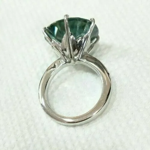 12,00 quilates naturales certificados Impresionante anillo de diamantes verdes azules de oro blanco de 14 K 3